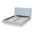 Bruce Glam Velvet Platform Bed in Silver Orchid