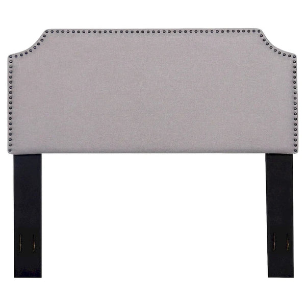 Contemporary Upholstered Fabric Headboard with Nailhead Trim for Full/Queen Beds