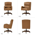 HULALA HOME Pete Adjustable Height Faux Leather Swivel Executive Chair with Tilt Mechanism