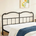 Sturdy 18-Inch High Steel Tube Iron Bed with Double Wave Headboard and Footboard