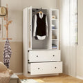Space-Saving Scalable Hanging Rod Wardrobe Closet with Mirror