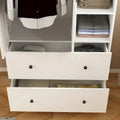 Space-Saving Scalable Hanging Rod Wardrobe Closet with Mirror
