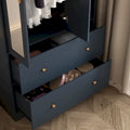 Space-Saving Scalable Hanging Rod Wardrobe Closet with Mirror