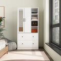 Space-Saving Scalable Hanging Rod Wardrobe Closet with Mirror