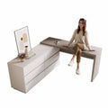 97.63" Modern Expandable Dresser Desk Combo for Home Office with 6 Drawers
