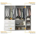 74.8-Inch Tall Large Modular Wardrobe Closet with Glass Doors
