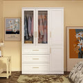 74.8-Inch Tall Large Modular Wardrobe Closet with Glass Doors