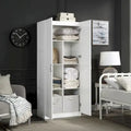Modern Storage Wardrobe Cabinet with Doors and Multi Compartment Shelves