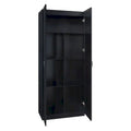 Modern Storage Wardrobe Cabinet with Doors and Multi Compartment Shelves