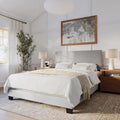 Nova Contemporary Queen Bed with Upholstered Design – Box Spring Needed