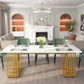 70.9" Contemporary White Executive Desk with Gold Metal Frame
