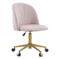 Curved Velvet Swivel Desk Chair - Aubrie Collection