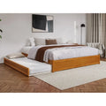 Barcelona Twin XL Trundle Panel Bed with Platform Design