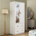 Contemporary Minimalist Wooden Freestanding Wardrobe for Bedroom
