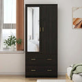 Contemporary Minimalist Wooden Freestanding Wardrobe for Bedroom
