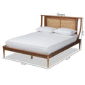 Jamila Contemporary Synthetic Rattan Platform Bed in Walnut Brown