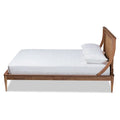 Jamila Contemporary Synthetic Rattan Platform Bed in Walnut Brown