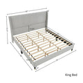 Roundhill Furniture Rozitta Upholstered Wingback Bed with Platform Design