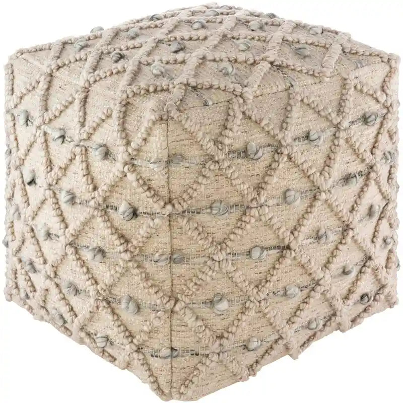 Leslawa Farmhouse 18-Inch Cube Ottoman