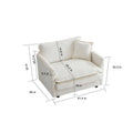 Set of 2 High-End Chenille Upholstered Accent Chairs with Toss Pillows - White Living Room Armchairs
