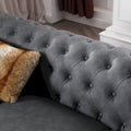 Brown Faux Leather Classic Chesterfield Sofa