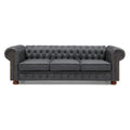 Brown Faux Leather Classic Chesterfield Sofa