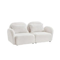 White Teddy Fabric Lazy Loveseat for Living Room