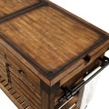 Distressed Chestnut Kitchen Cart with 3 Drawers