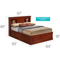 Louis Philippe Queen Platform Bed with Storage