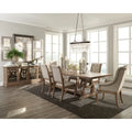 Fremont 9-Piece Dining Set in Brown and Cream with Removable Leaf
