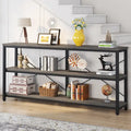 Extended Console Sofa Table with Metal Frame for Entryway - 3-Tier TV Stand