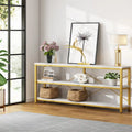 Extended Console Sofa Table with Metal Frame for Entryway - 3-Tier TV Stand