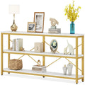 Extended Console Sofa Table with Metal Frame for Entryway - 3-Tier TV Stand