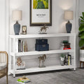 Extended Console Sofa Table with Metal Frame for Entryway - 3-Tier TV Stand