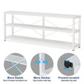 Extended Console Sofa Table with Metal Frame for Entryway - 3-Tier TV Stand