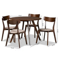 Rika 5-Piece Mid-Century Modern Transitional Dining Set