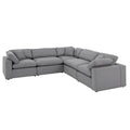 iNSPIRE Q Modern Anka Grey Linen 5-Piece Sectional Sofa