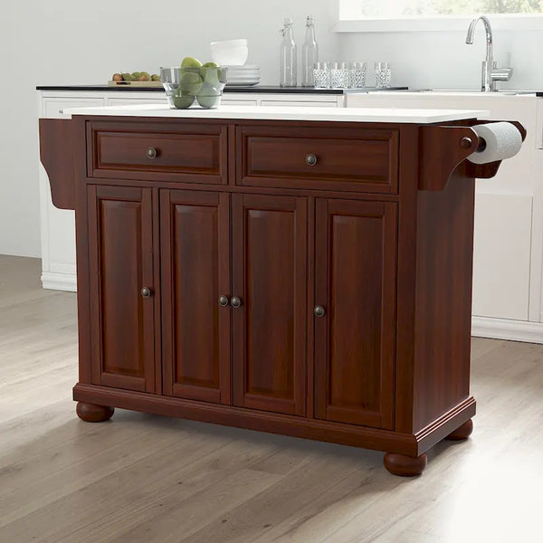 Crosley Alexandria Full-Size Kitchen Island/Cart with Granite Top - 52" W x 18" D x 34" H