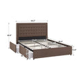 iNSPIRE Q Classic Arlert Tufted Linen Headboard Storage Platform Bed