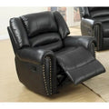 Comfort Plus Black Bonded Leather & Plywood Recliner/Glider