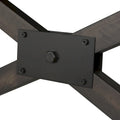 7-Piece Trestle Table Set with Double Bridge in Dark Chestnut