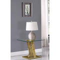 Premium Modern Glass End Table with Elegant Gold Spiral Base