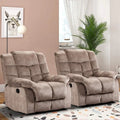 Fabric Recliner and Single Sofa with Manual Recline Feature