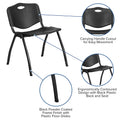 880 lb. Capacity Heavy-Duty Plastic Stackable Chair with Carrying Handle