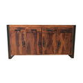 Handcrafted Sheesham Wood and Iron Sideboard with 4 Doors and 4 Drawers - 71 x 18 x 35 inches (India)