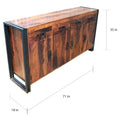 Handcrafted Sheesham Wood and Iron Sideboard with 4 Doors and 4 Drawers - 71 x 18 x 35 inches (India)