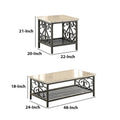 3-Piece Cream and Gray Faux Marble Table Set with Stylish Metal Frame