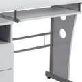 3-Drawer Pedestal Computer Desk with Keyboard Tray