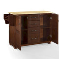 Crosley Eleanor Kitchen Island with Natural Wood Top - Dimensions: 18"D x 51.5"W x 35.25"H