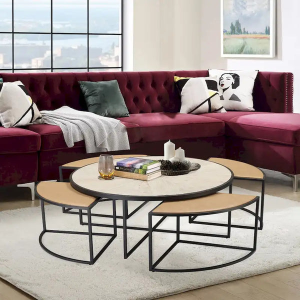 Burnham Home Olivia 5-Piece Coffee Table Set